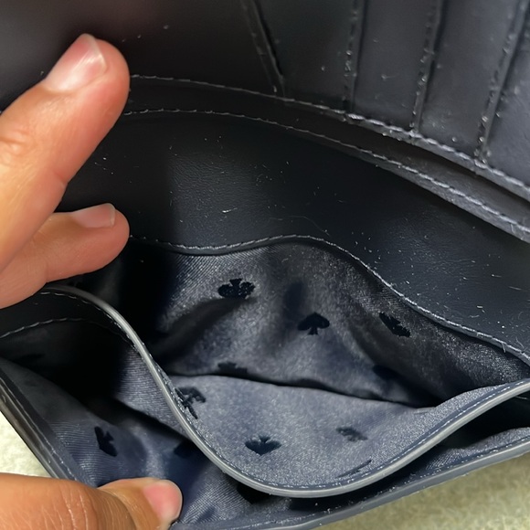 Kate Spade Staci Orchard Toss Print Large Slim Bifold Wallet Blazer Blue - Picture 6 of 6